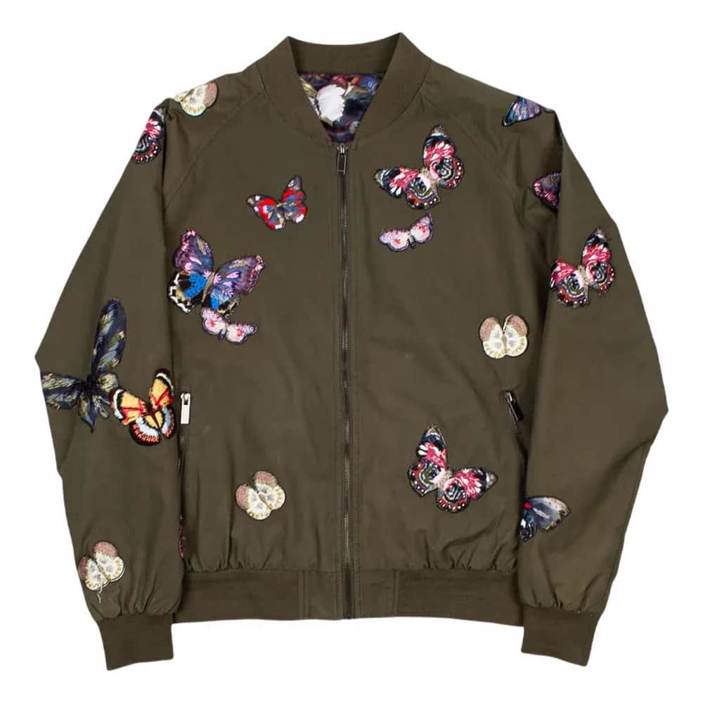 Valentino Stitched Butterfly Bomber Jacket