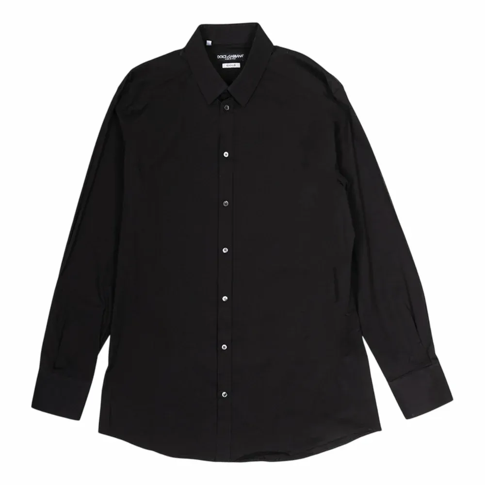 Dolce & Gabbana Black Stretch Cotton Shirt