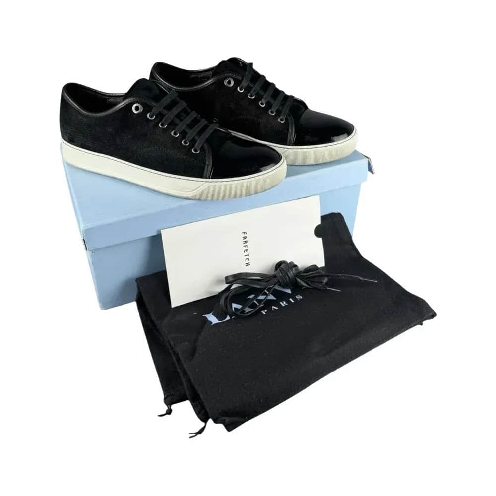 Lanvin DBB1 Suede and Patent Cap Toe Sneaker