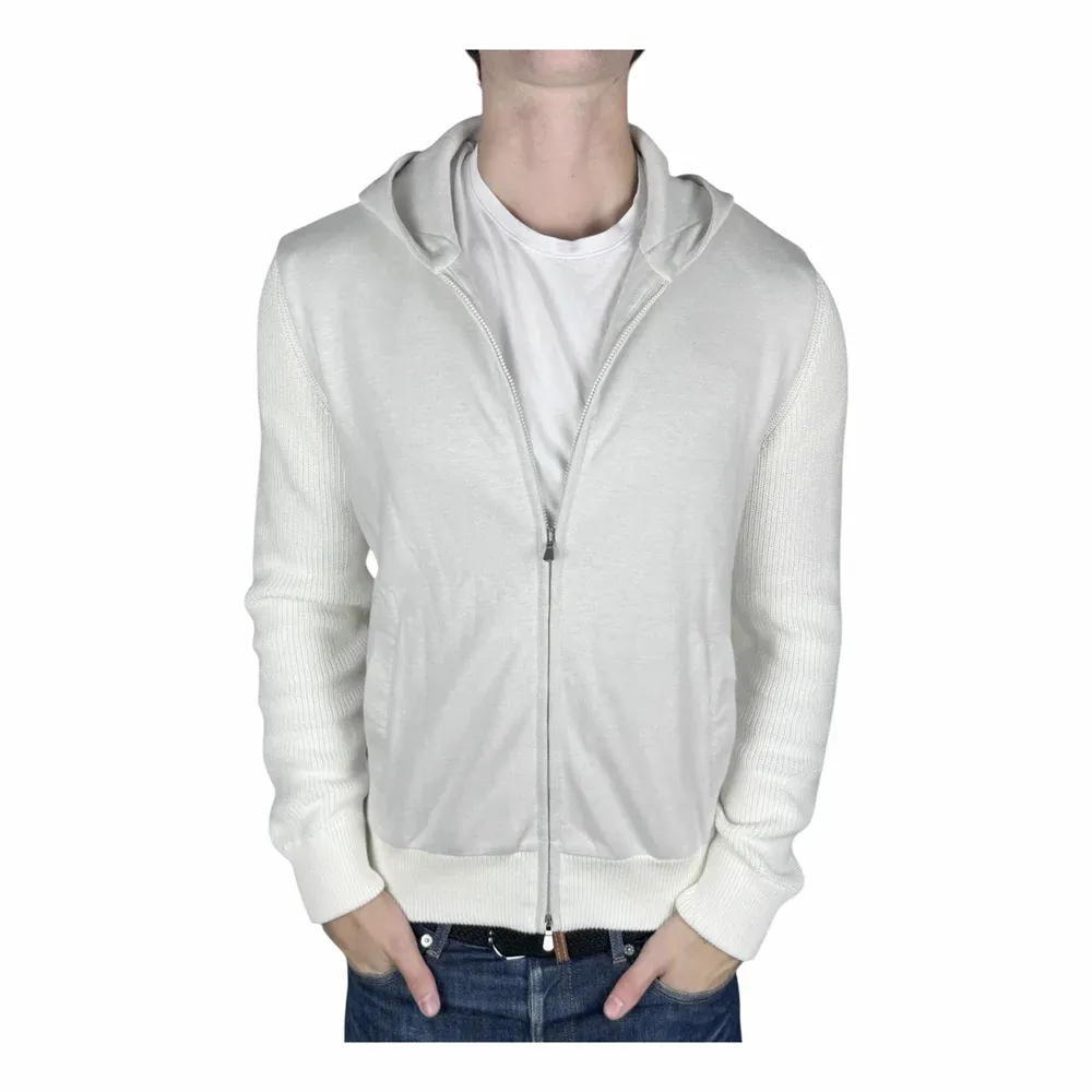 Gran Sasso Cotton Knitted Full Zip Hoodie