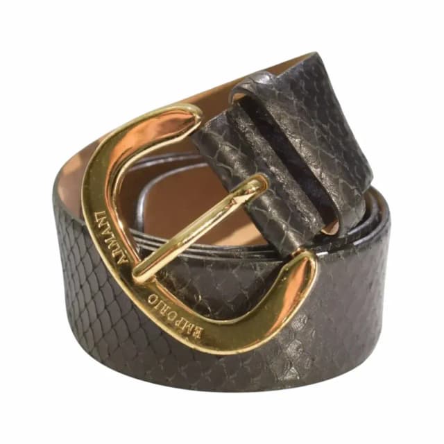 Armani Vintage Python Print Leather Belt