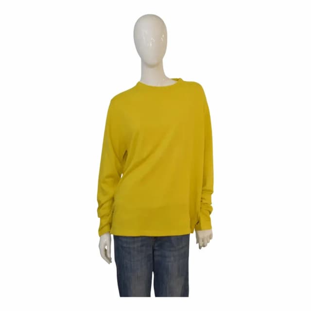 Burberry London Yellow Cotton Top with Check Elbow Patch