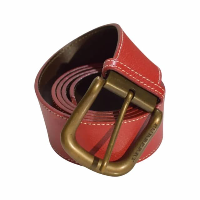 Burberry Pebbled Leather Buckle Belt
