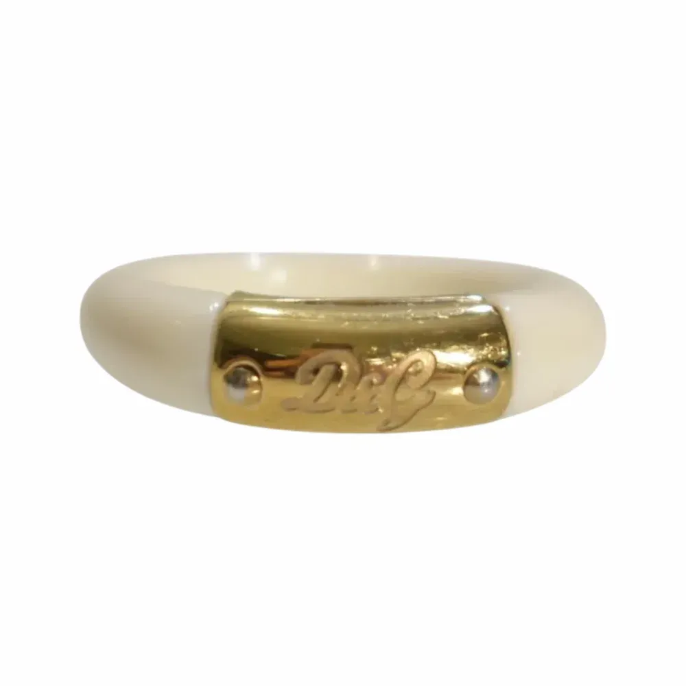 Dolce & Gabbana Ivory Resin Chunky Dome Ring