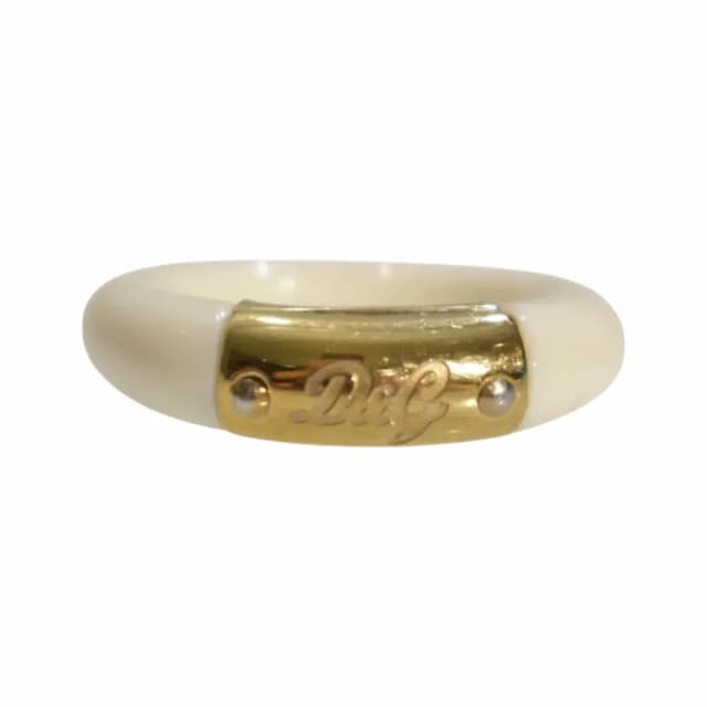 Dolce & Gabbana Ivory Resin Chunky Dome Ring
