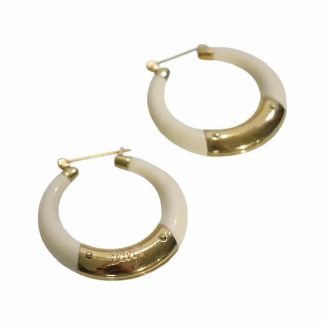 Dolce & Gabbana Ivory Resin Chunky Hoop Earrings