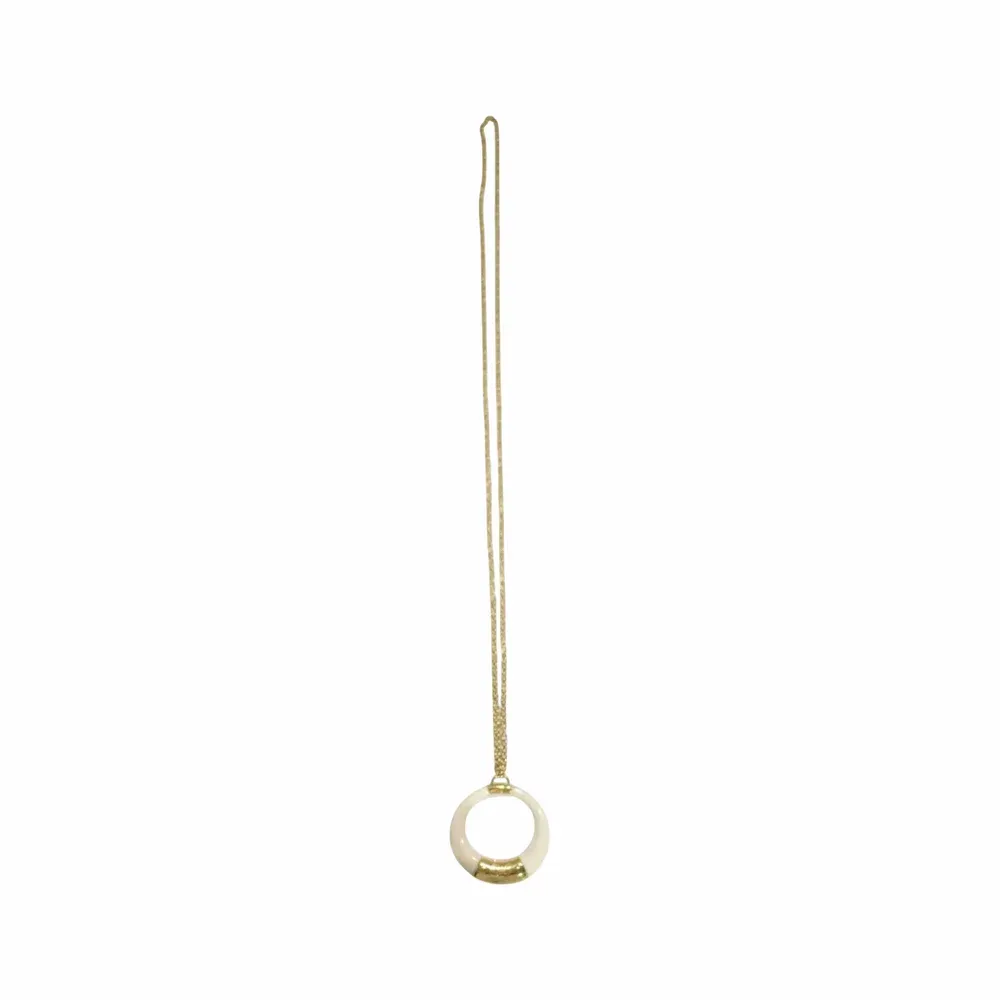 Dolce & Gabbana Ivory Resin Circle Pendant Necklace