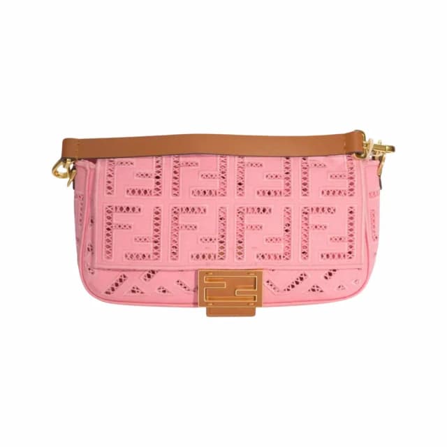 Fendi Baguette FF Openwork Embroidered Canvas