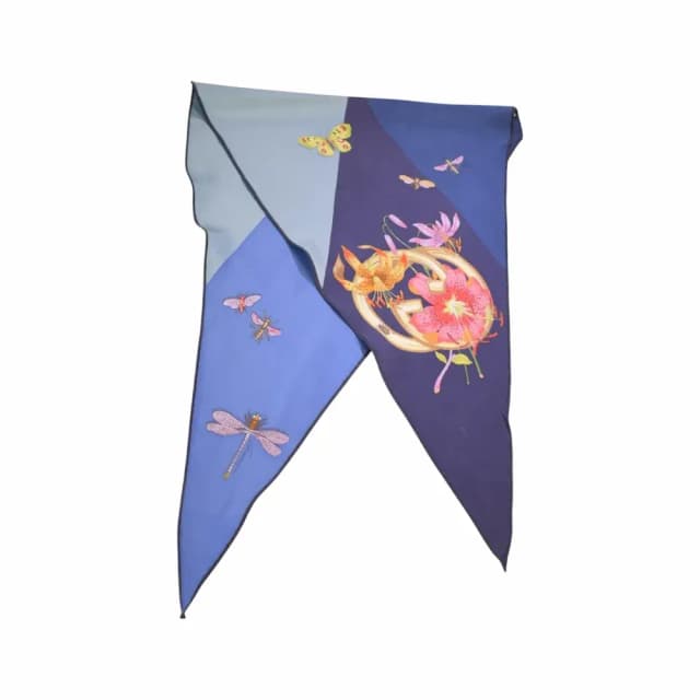 Gucci Flora Interlocking G Silk Scarf