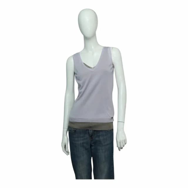 Gucci Sleeveless Two-Piece 100% Cashmere Sweater V-neck Cami