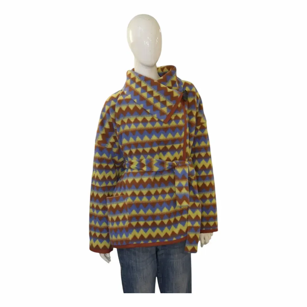 Missoni Reversible Fleece Jacket Belted Tribal Zigzag Coat