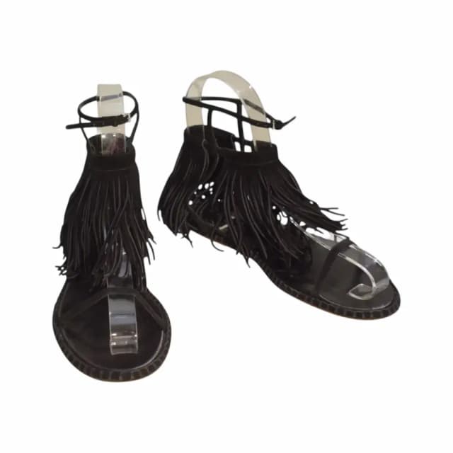 Miu Miu Suede Fringe Gladiator Sandals