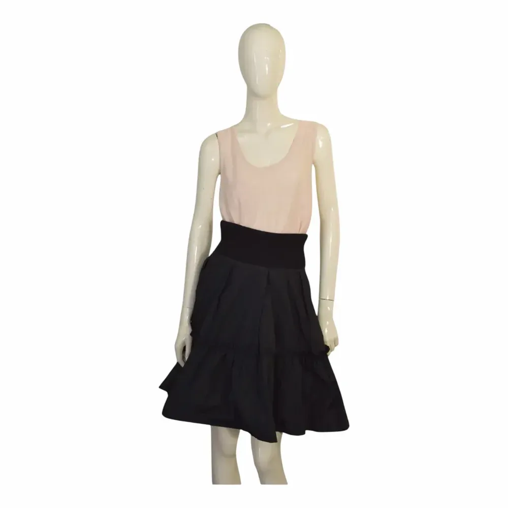 Moncler Nylon Chiffon Layered Ruffled Mini Skirt