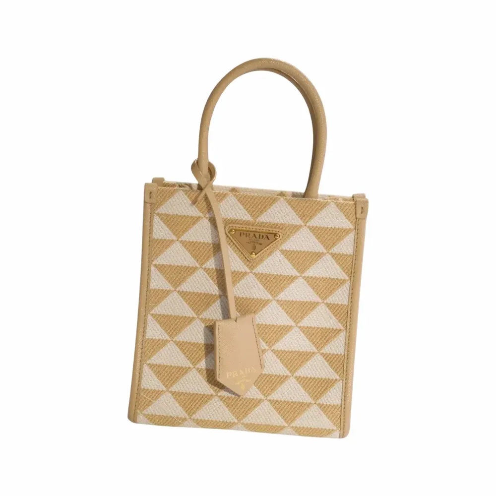 Prada Symbole Mini Jacquard Tote Bag