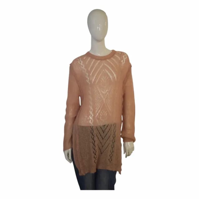 Valentino Mohair Crochet Long Knit Sweater