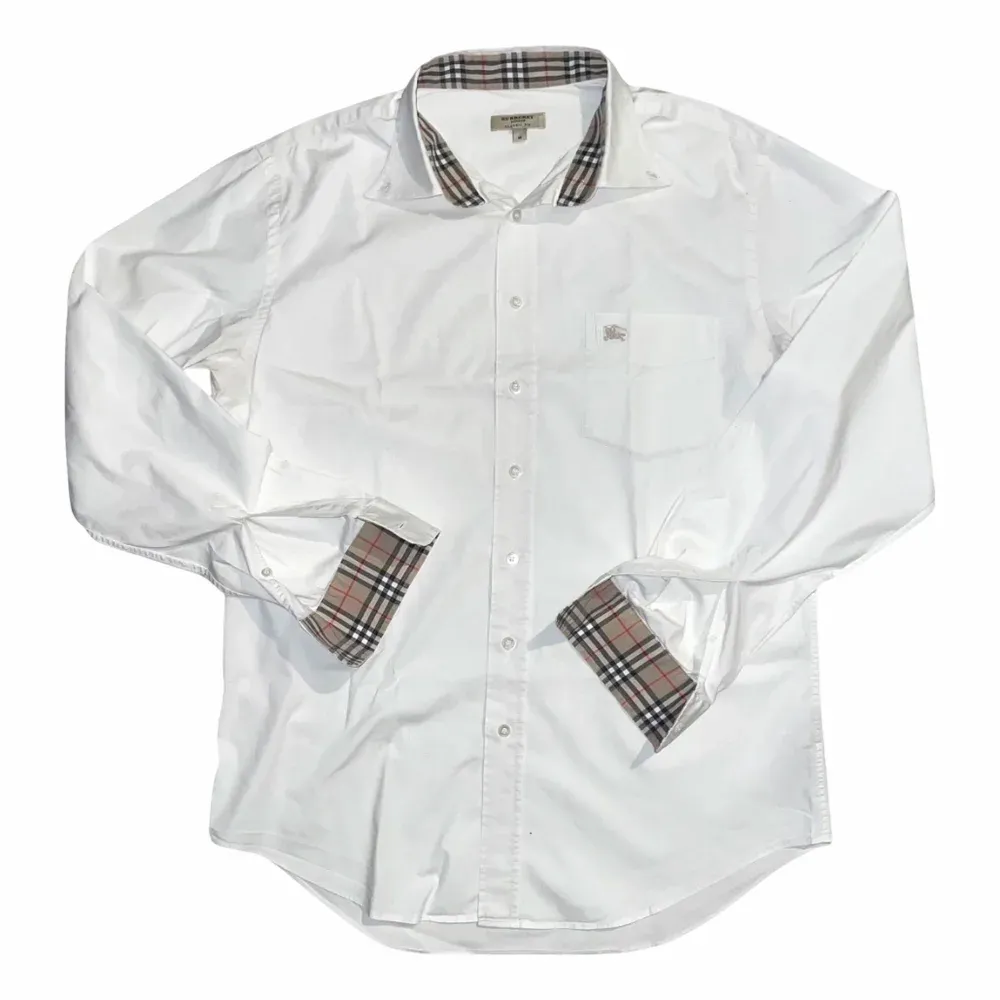 Burberry Check Collar Cotton Shirt