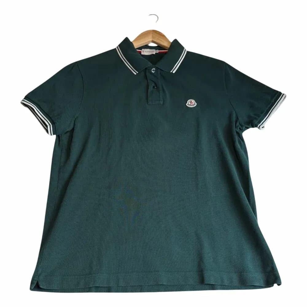 Moncler Contrast Rib Logo Polo Shirt