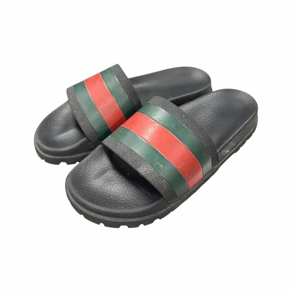 Gucci Web Rubber Slide Sandal