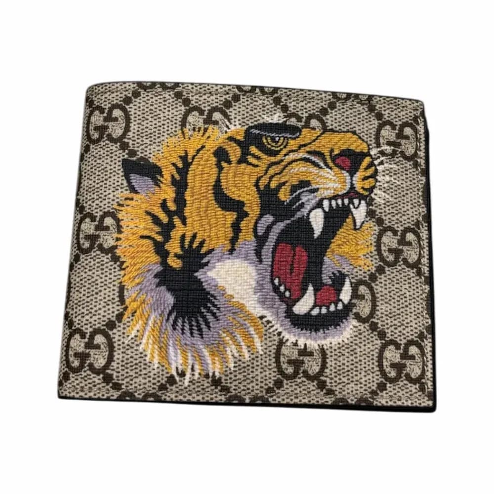 Gucci GG Supreme Tiger Print Bifold Wallet