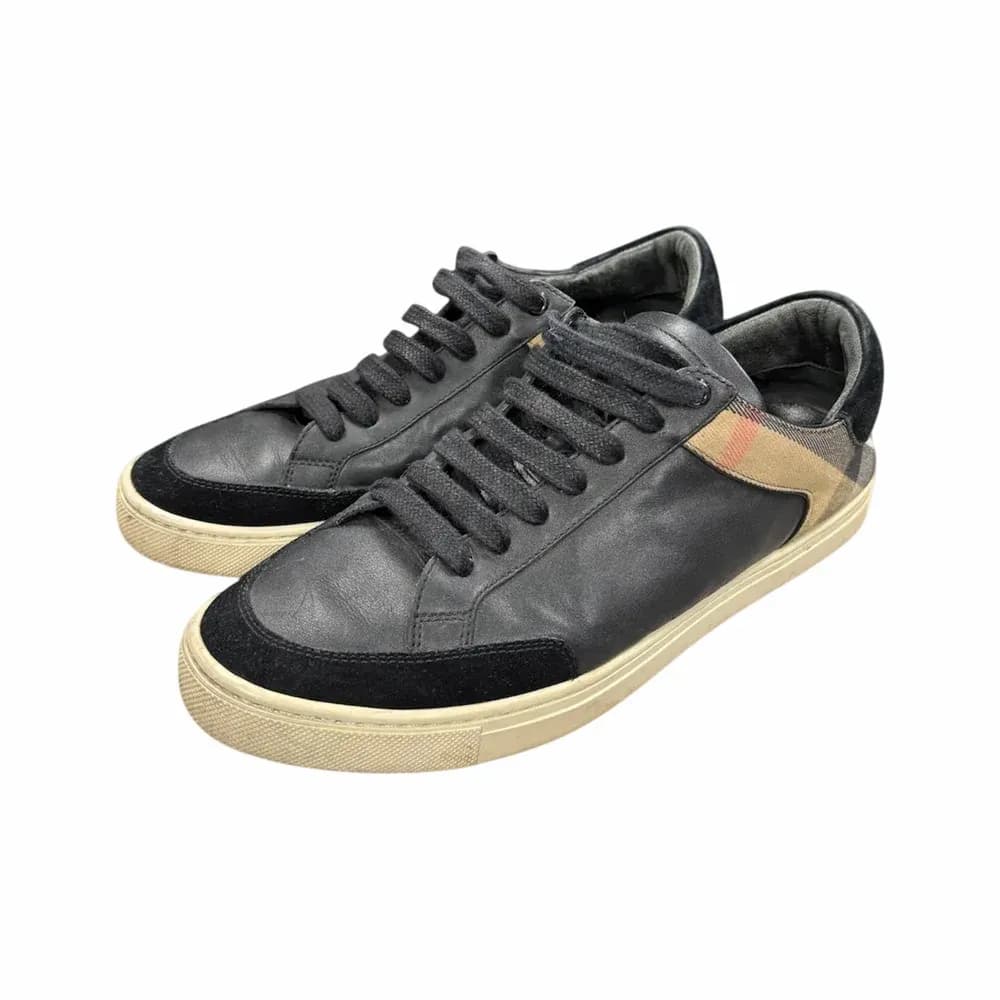 BURBERRY Stevie Leather & Canvas Check Sneaker