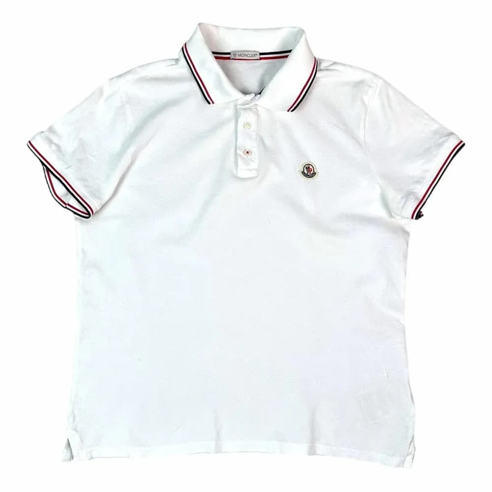 Moncler Tricolor Rib Polo Shirt