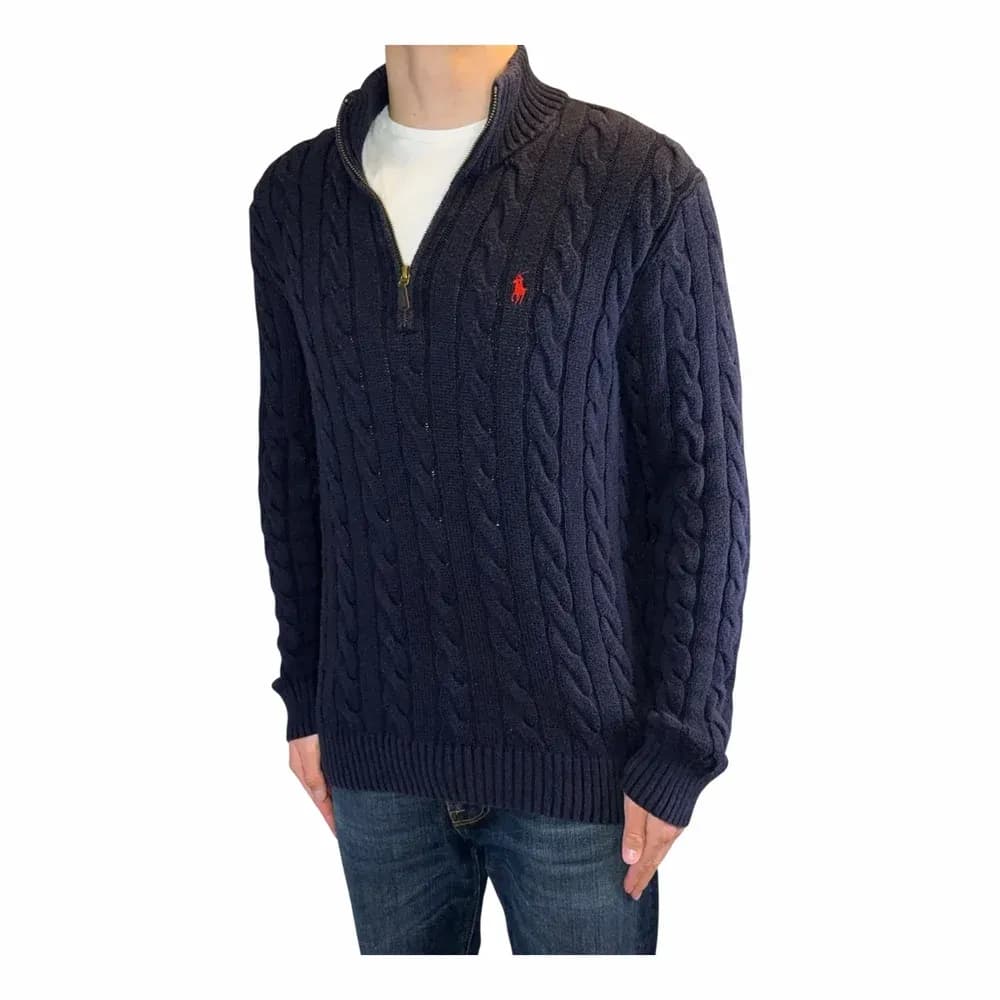 Ralph Lauren Kabelstickad Half-Zip Tröja