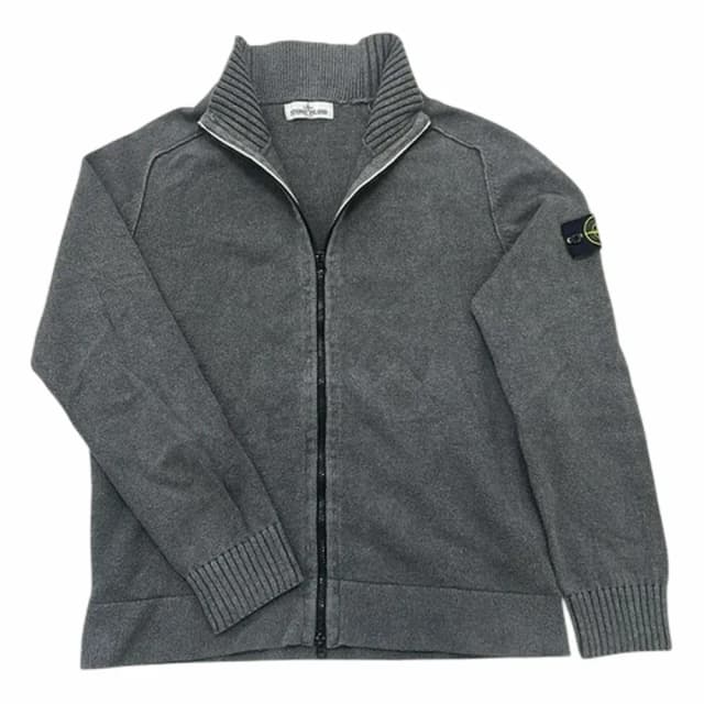 Stone Island 5100034 Plated Rib Cotton Bouclé Cardigan