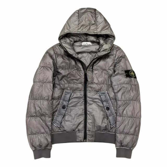 Stone Island Garment Dyed Down Hooded Puffer Jacket