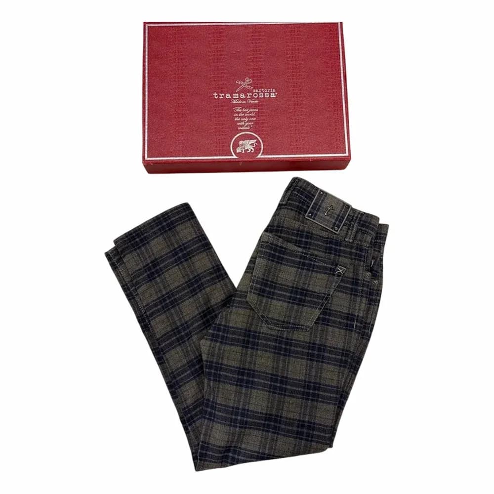 Tramarossa Herringbone checked brushed pyjama pants