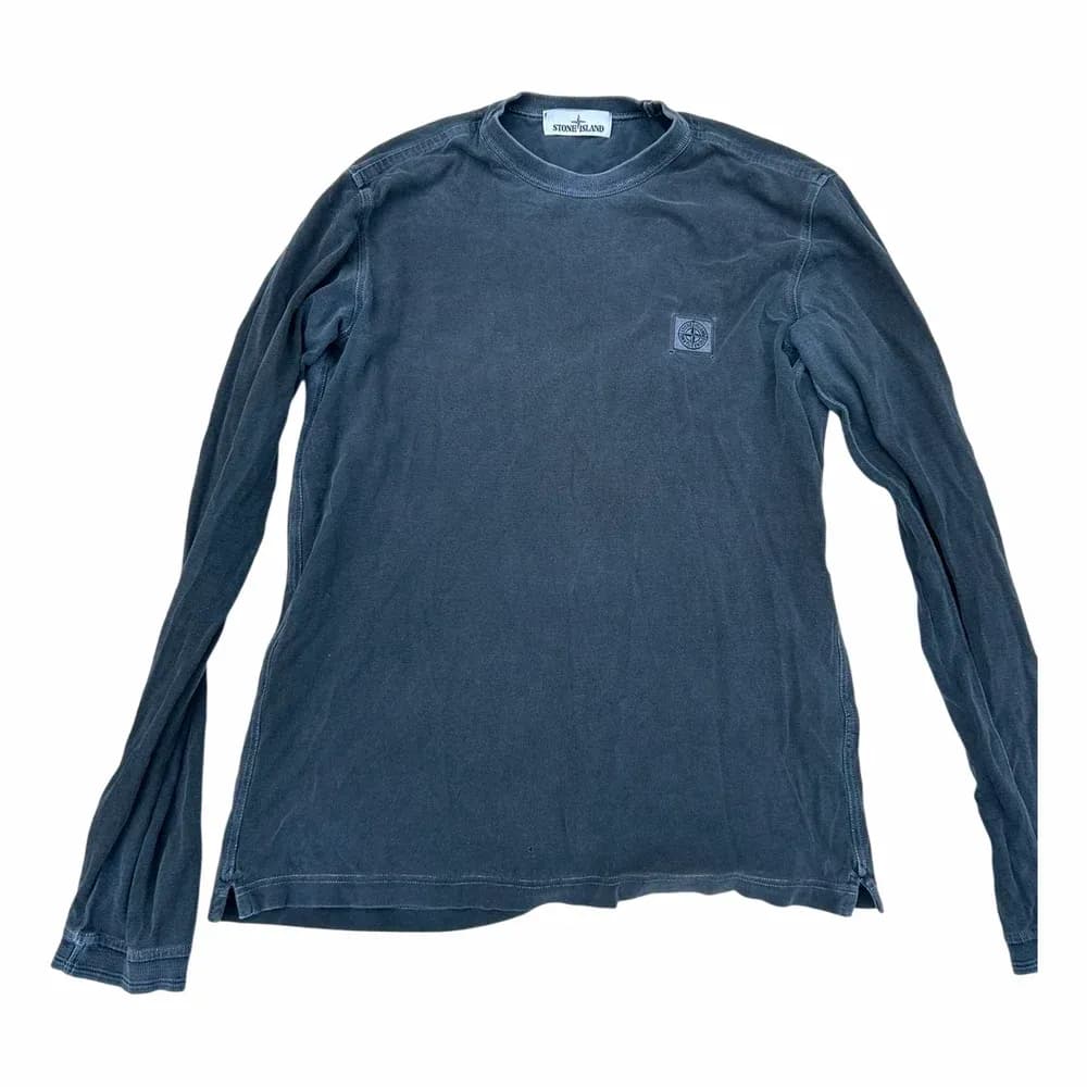 Stone Island Long Sleeve Garment Dyed Cotton Jersey T-Shirt