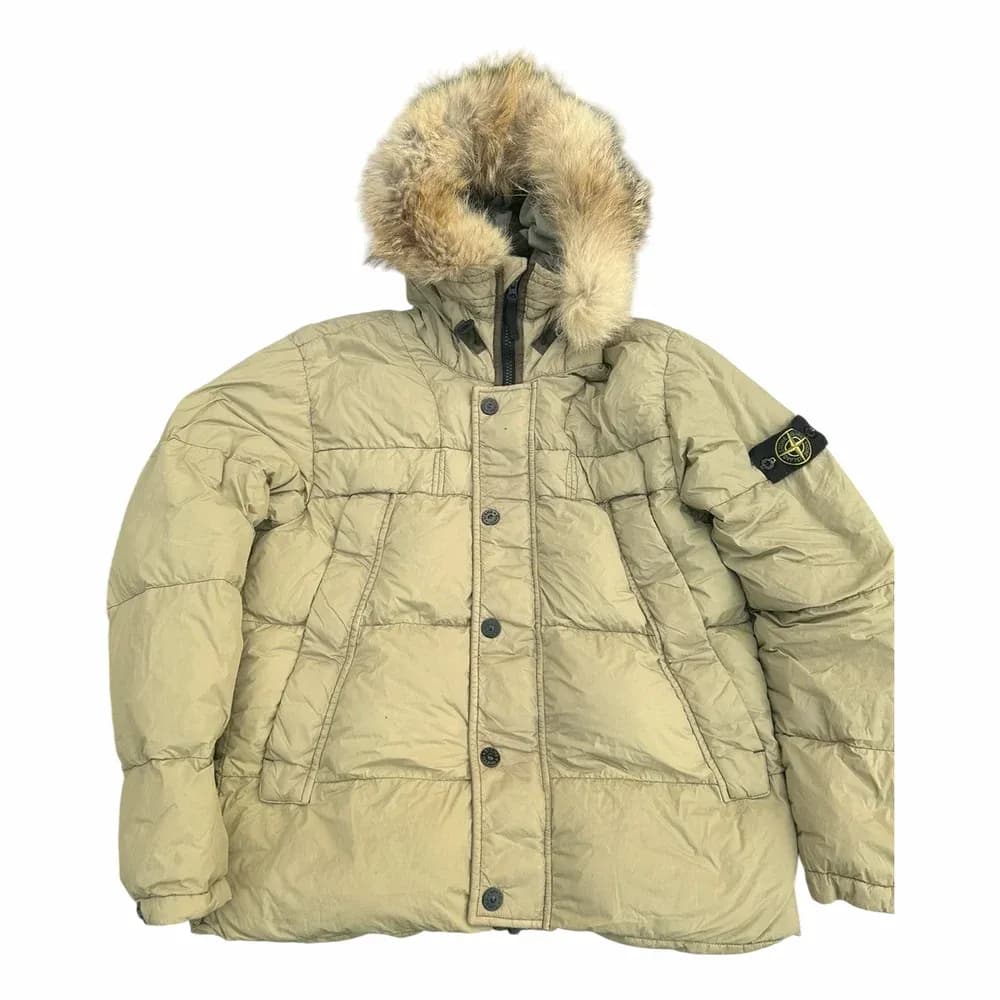 Stone Island Crinkle Reps Fur Hood Puffer Jacket