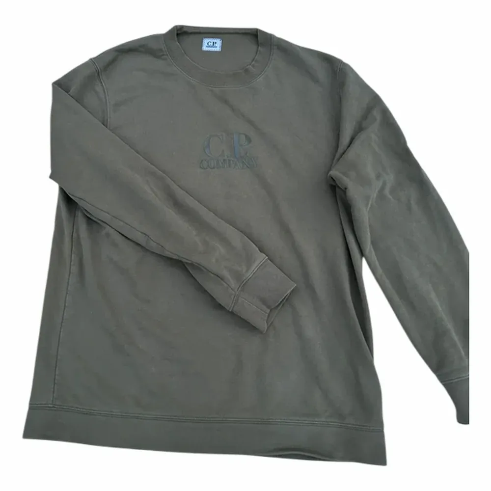 C.P. Company Diagonal Raised Fleece Crewneck Logo Sweatshirt