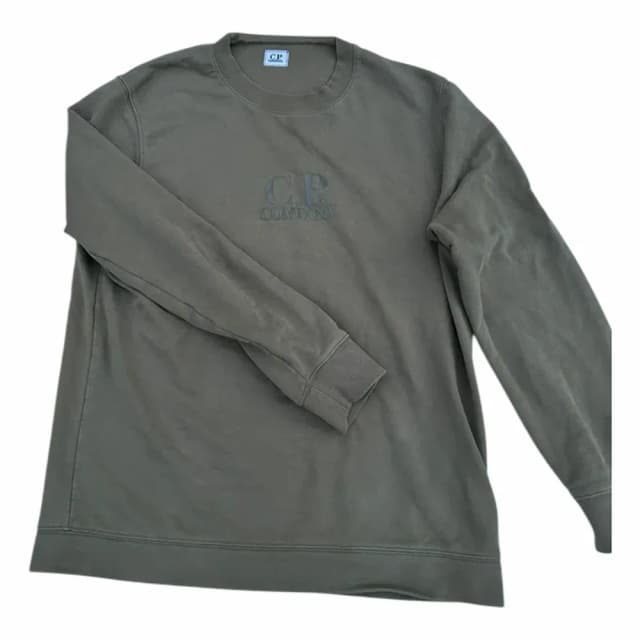 C.P. Company Diagonal Raised Fleece Crewneck Logo Sweatshirt