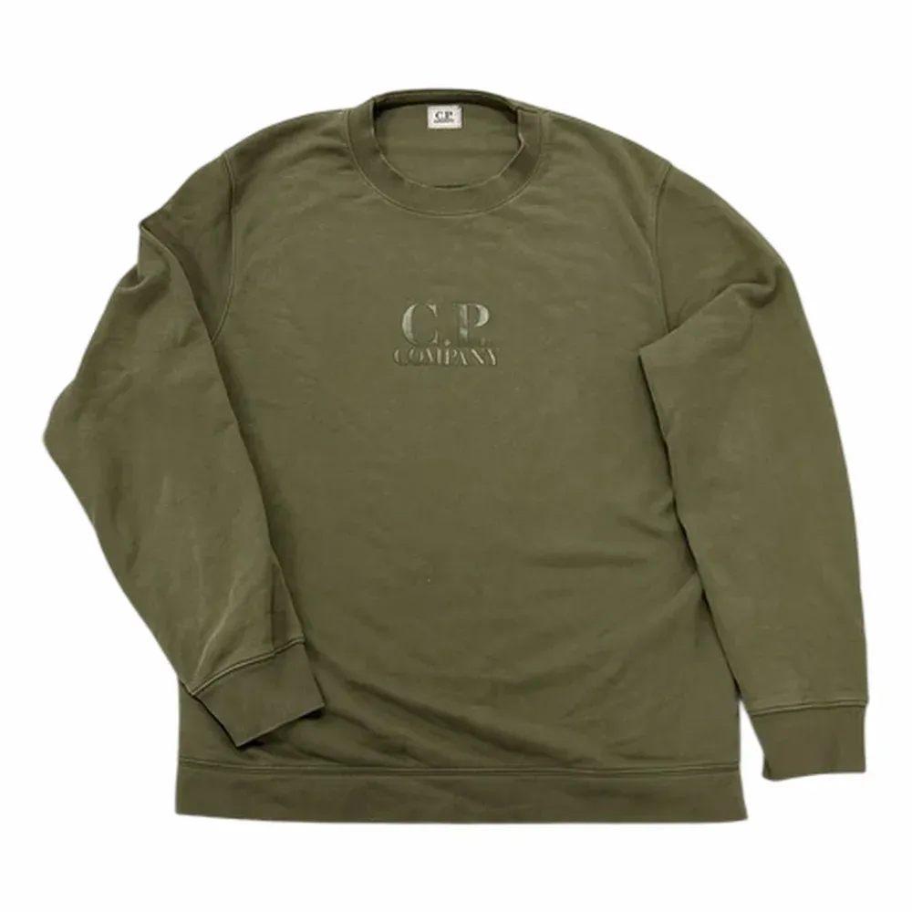 C.P. Company Diagonal Raised Fleece Crewneck Logo Sweatshirt