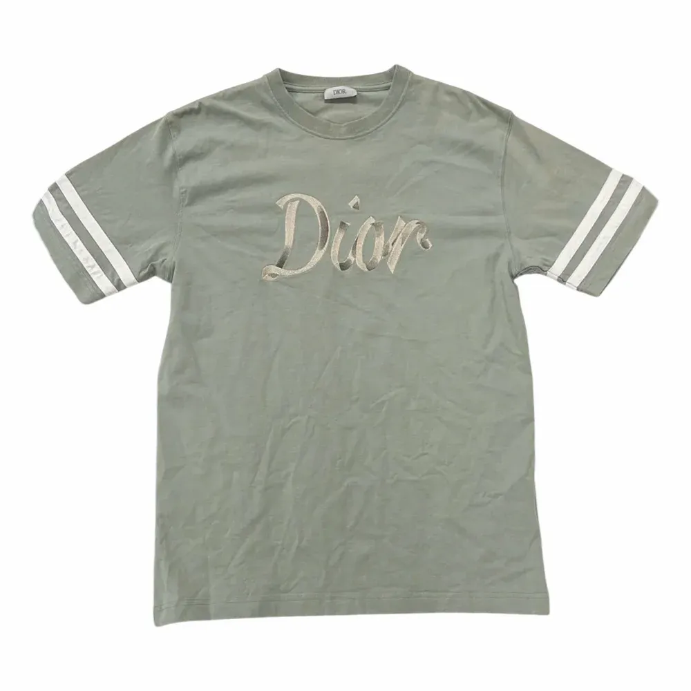 Dior FW22 Logo Printed Stripe T-Shirt (47 Ribbon Logo)