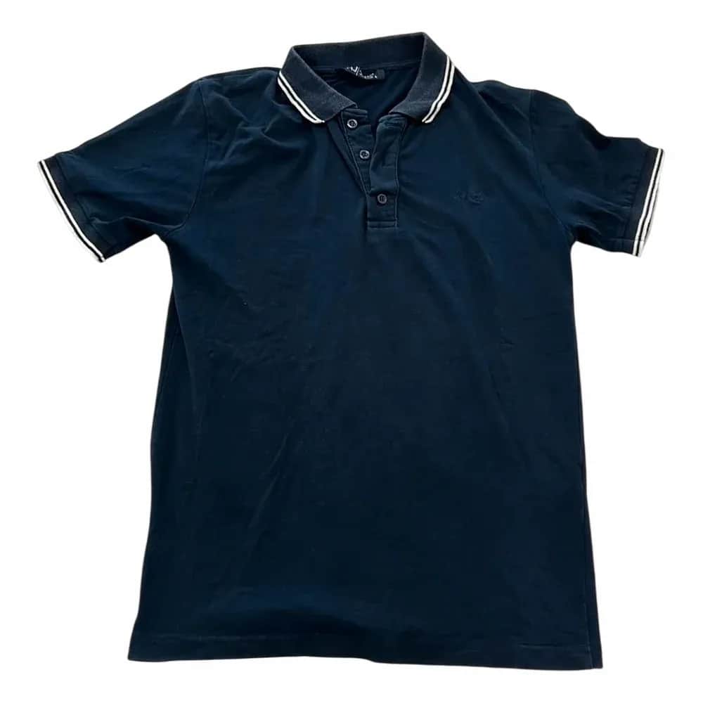 Armani Short Sleeve Polo Shirt with Striped Collar