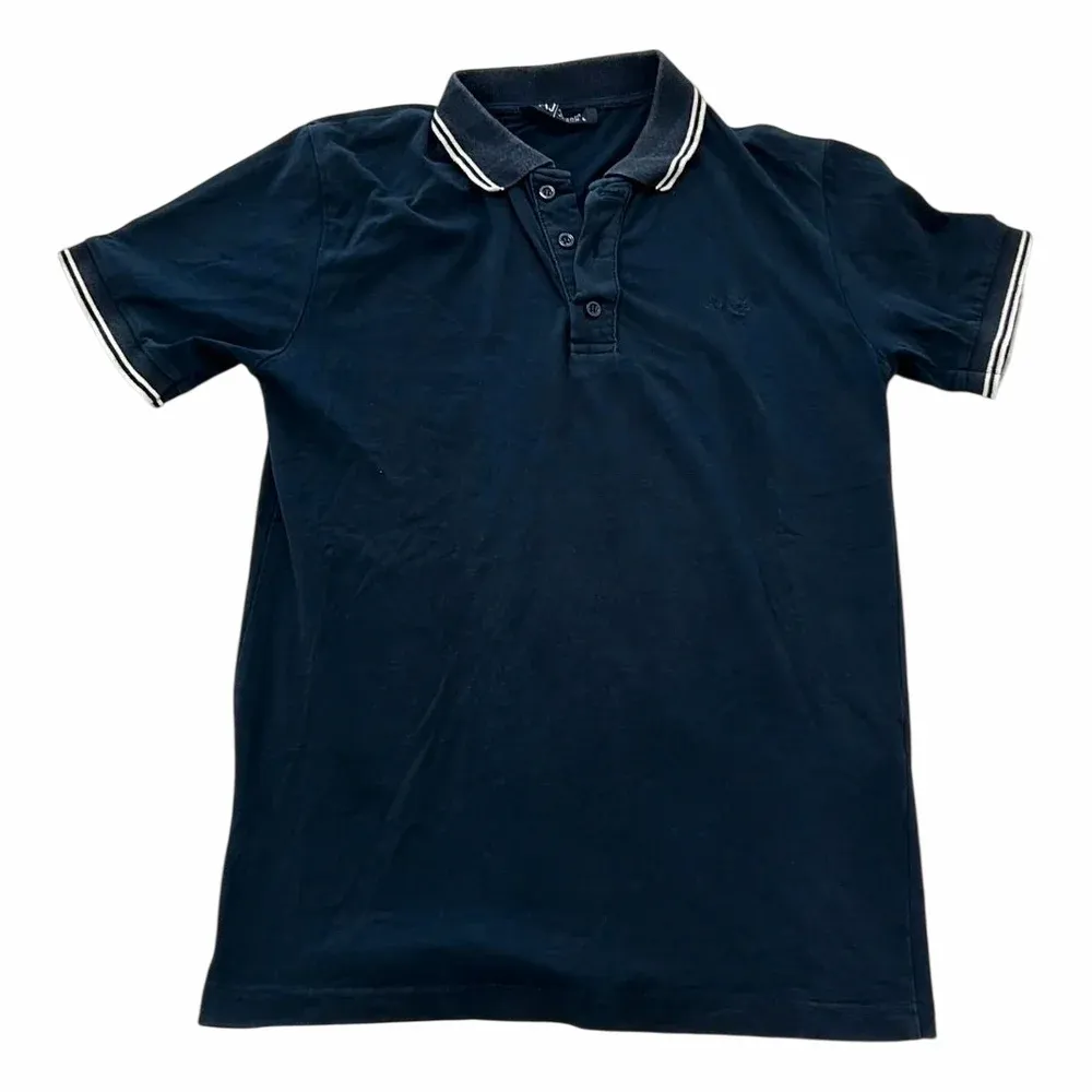Armani Short Sleeve Polo Shirt with Striped Collar