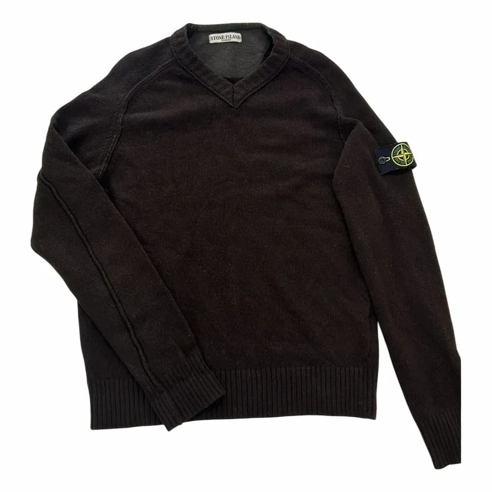 Stone Island 584C4 V-Neck Wool Knitted Sweater