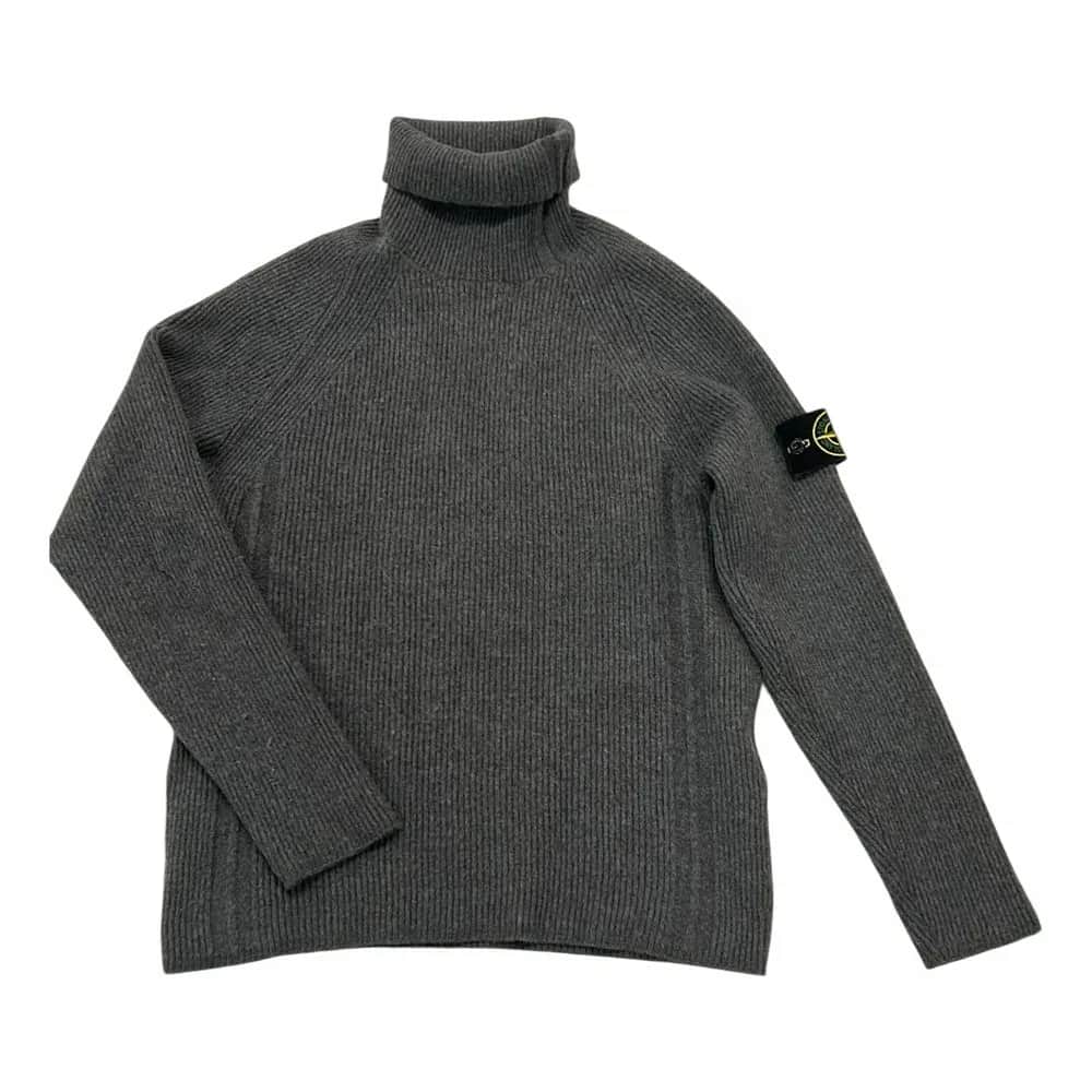 Stone Island Ribbed Wool Turtleneck Sweater