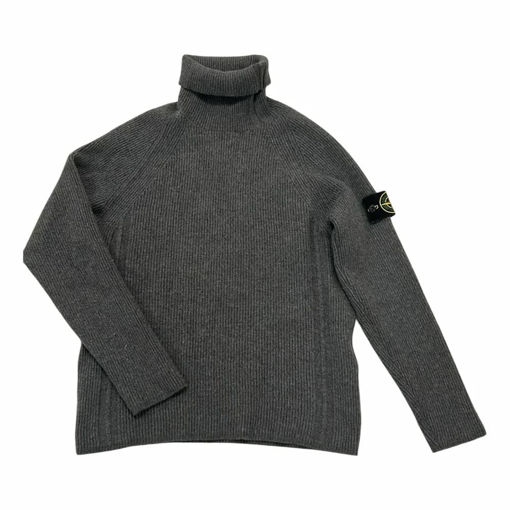 Stone Island Ribbed Wool Turtleneck Sweater
