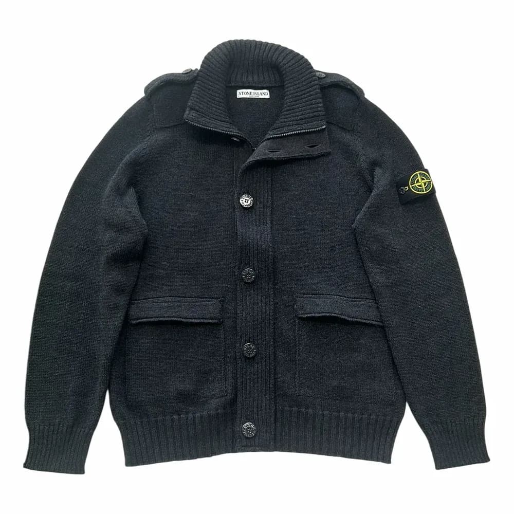 Stone Island Lana Wool Full Zip Cardigan