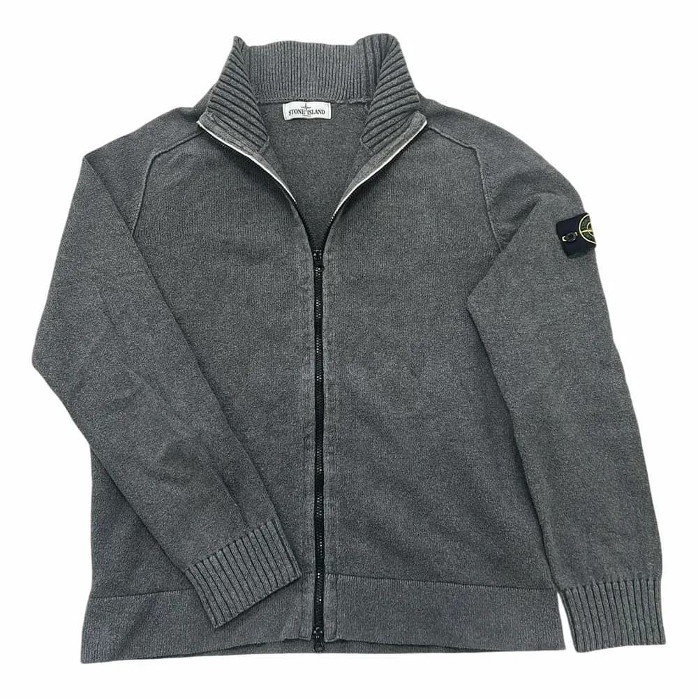 Stone Island 5100034 Plated Rib Cotton Bouclé Cardigan