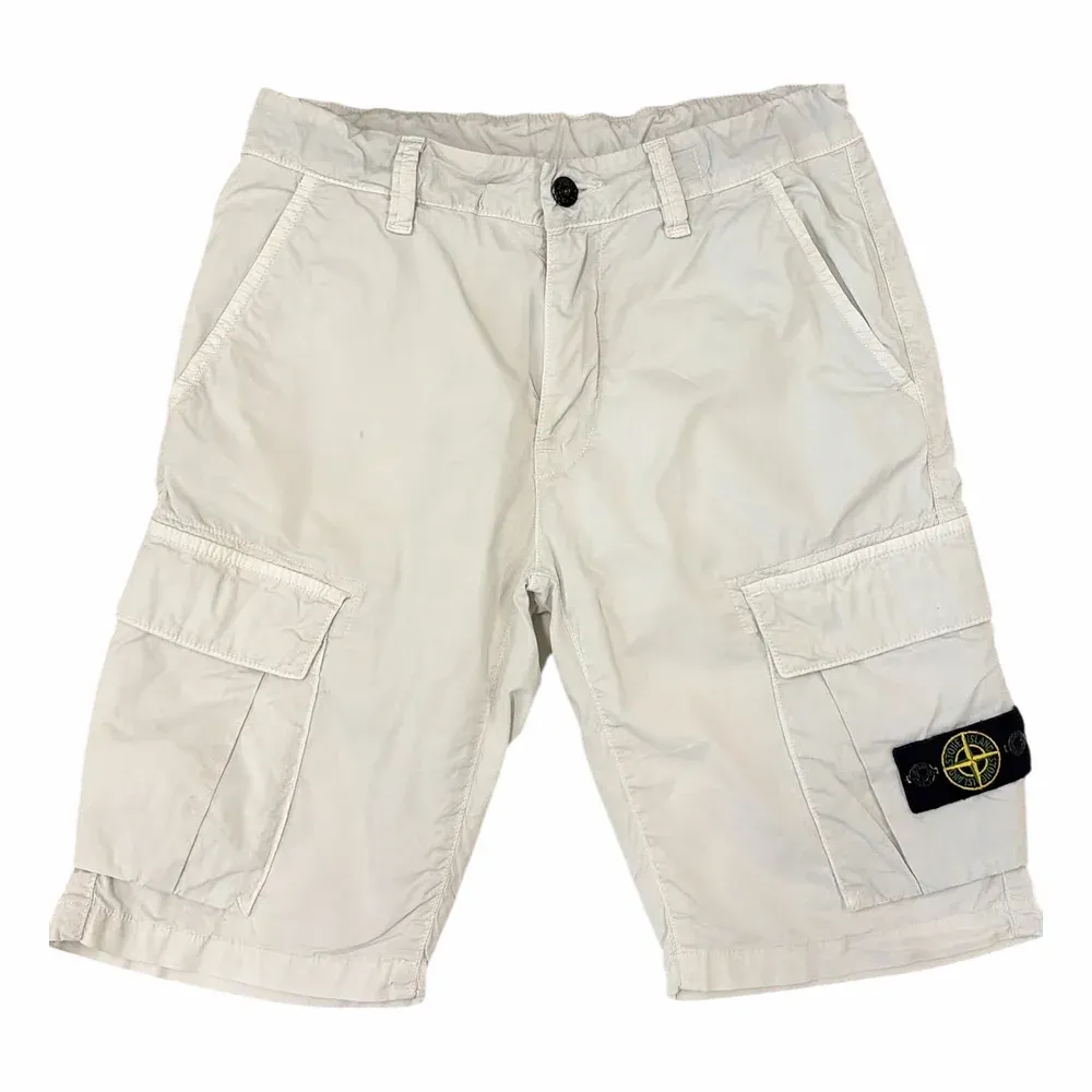 Stone Island Brushed Cotton Canvas Cargo Shorts