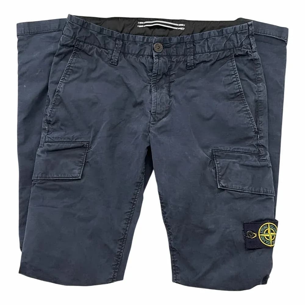 Stone Island Brushed Cotton Canvas Cargo Shorts