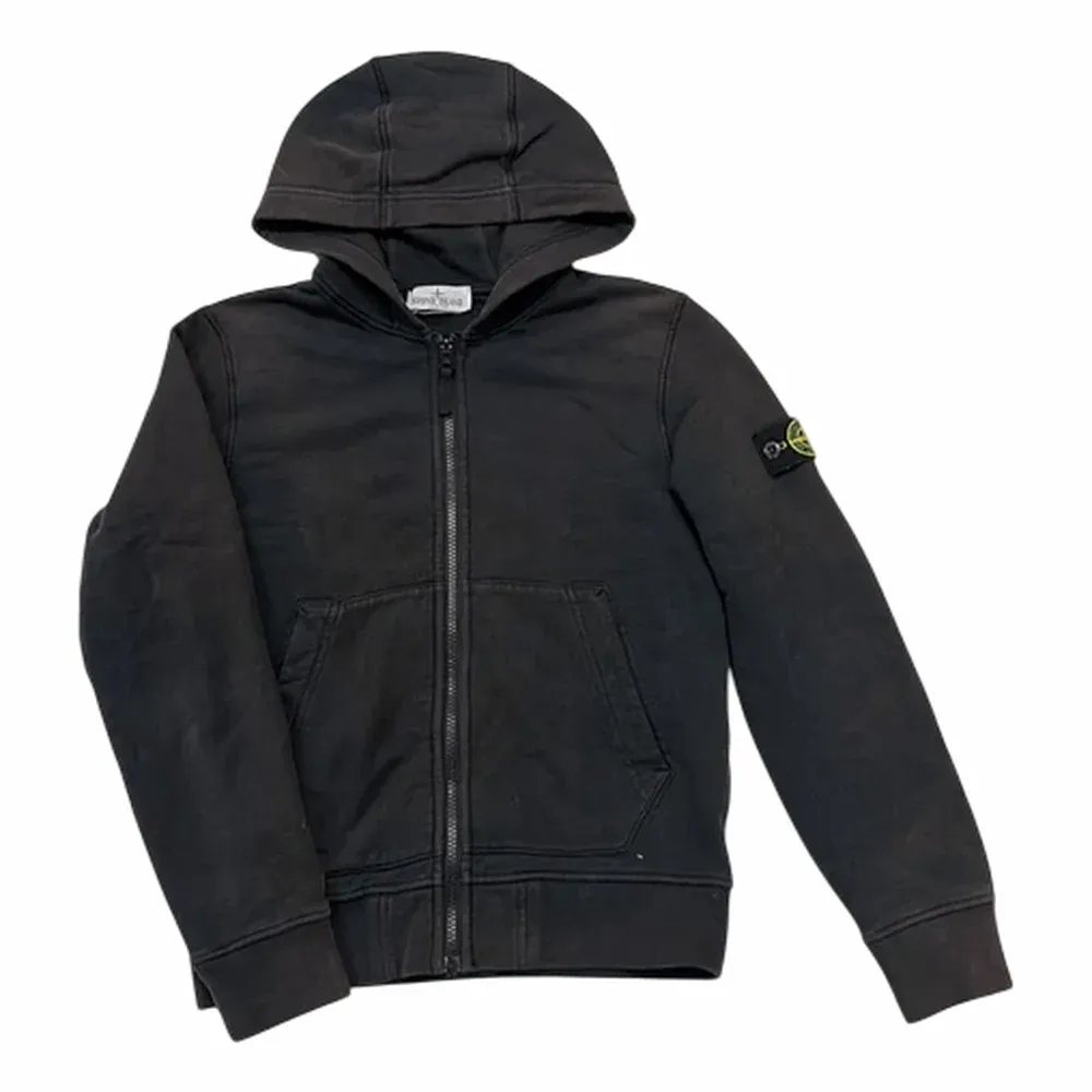 Stone Island Garment Dyed Cotton Fleece Full Zip Hoodie