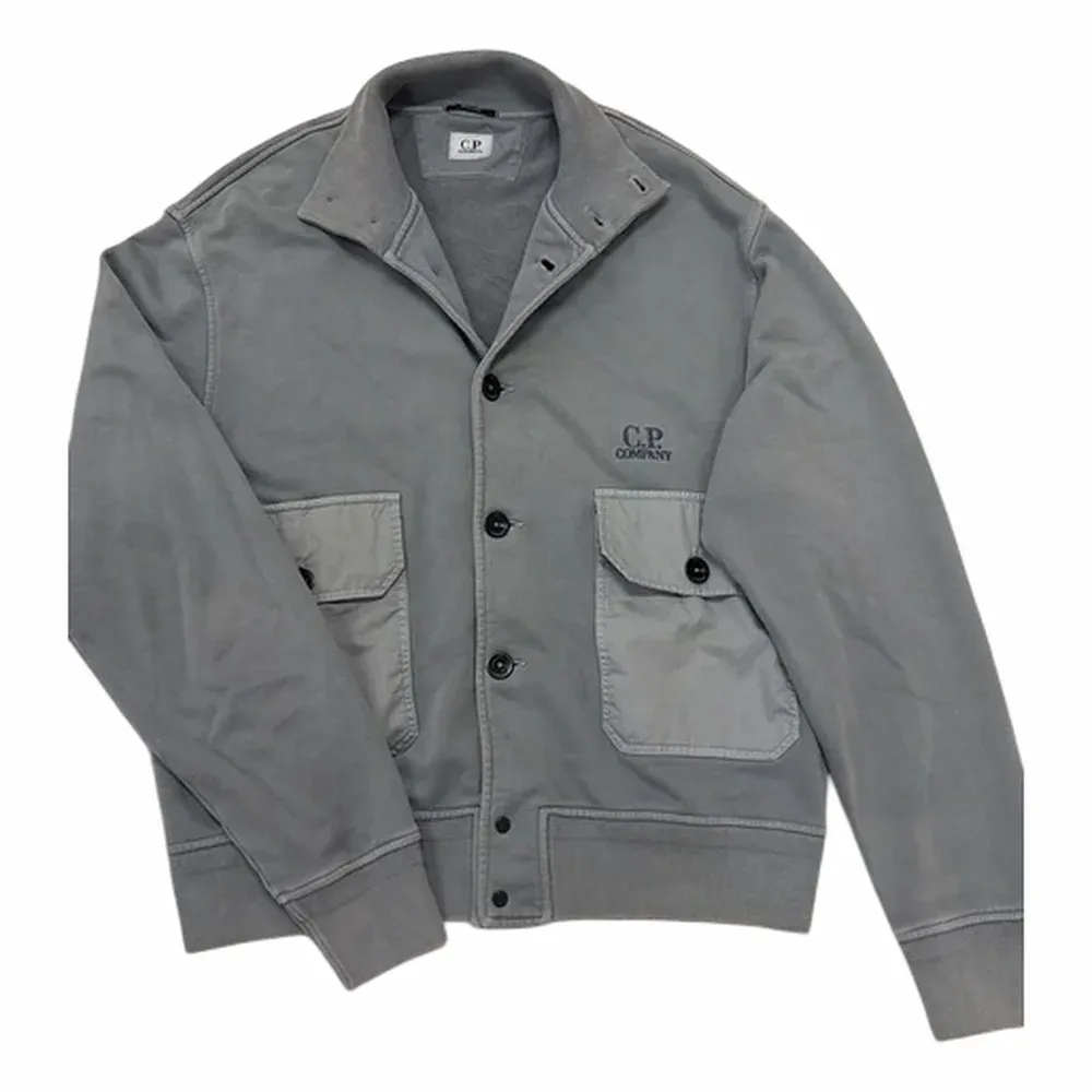 C.P. Company Cotton Diagonal Fleece Full Button Sweatshirt