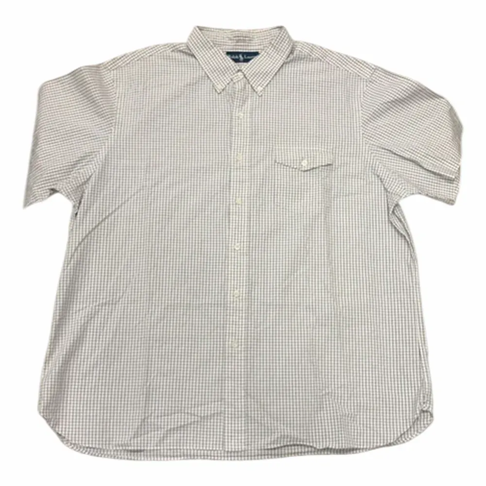 Ralph Lauren Easy Iron Button Down Short Sleeve Oxford Tattersall Check Shirt