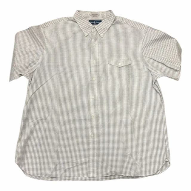 Ralph Lauren Easy Iron Button Down Short Sleeve Oxford Tattersall Check Shirt