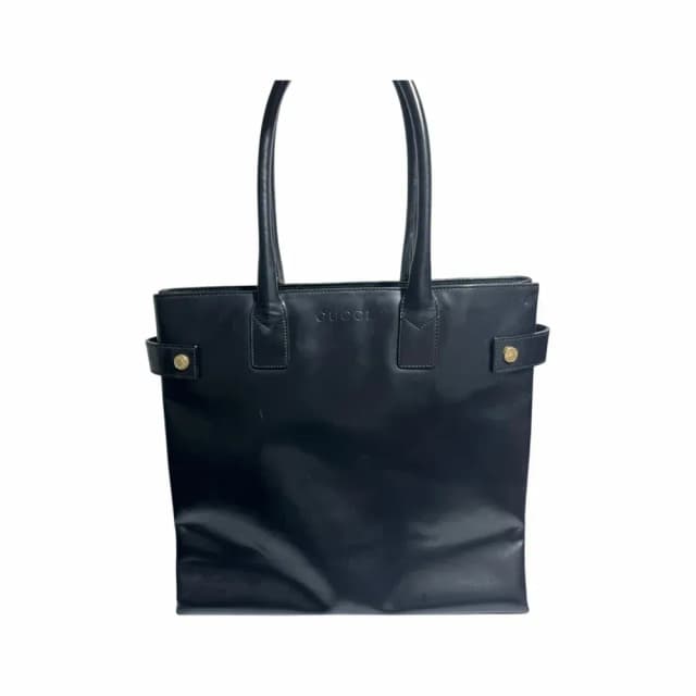 GUCCI Vintage Patent Leather Square Tote Bag
