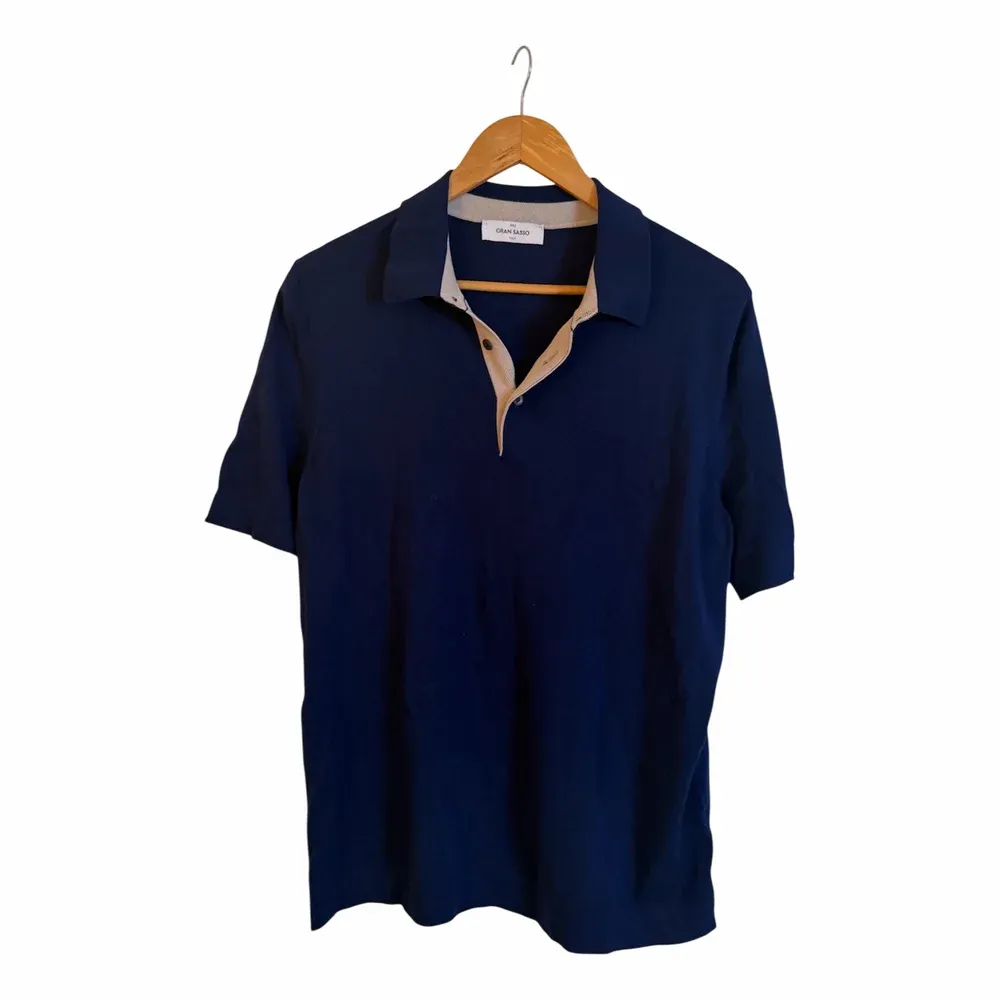 GRAN SASSO Contrasting Stripe Short Sleeve Polo Shirt